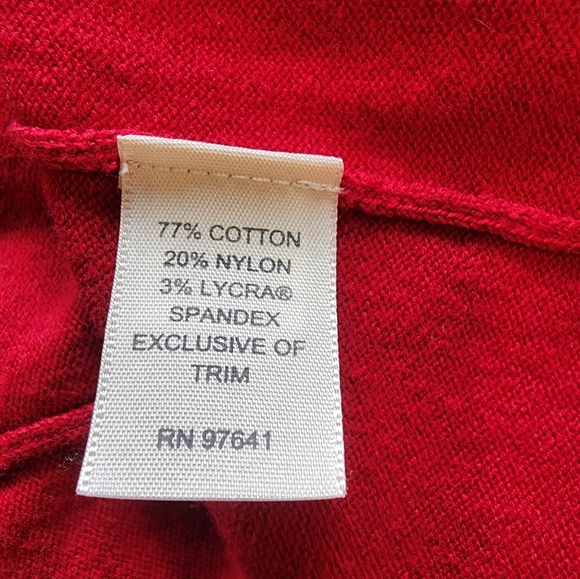 J.JILL Red Knit Button Front Cardigan Sweater Cotton Blend 6 Velvet Buttons LG - Picture 5 of 7